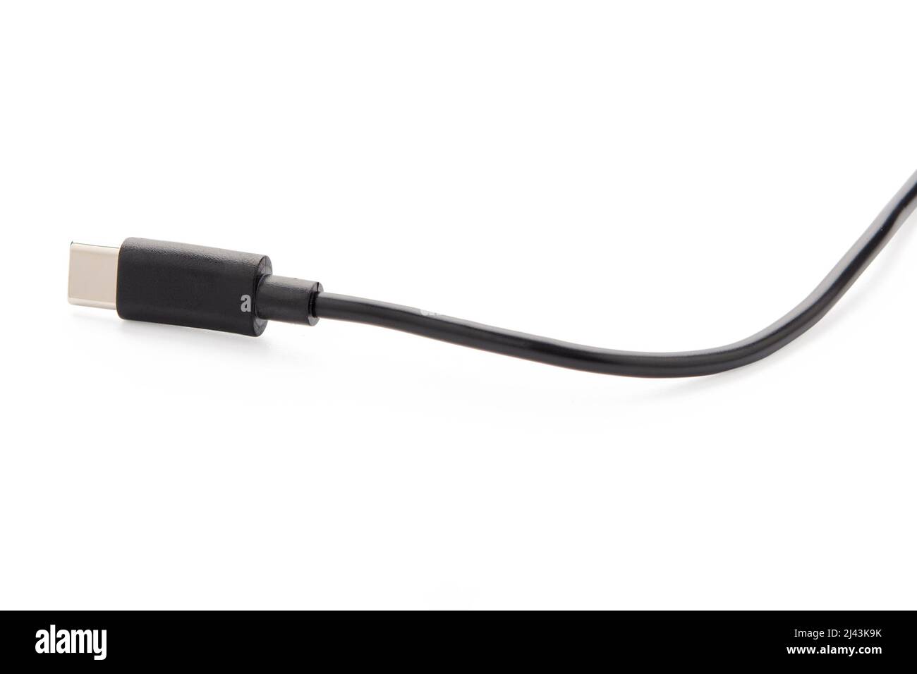 USB type c cable isolated on white background. with clipping path Stock Photo