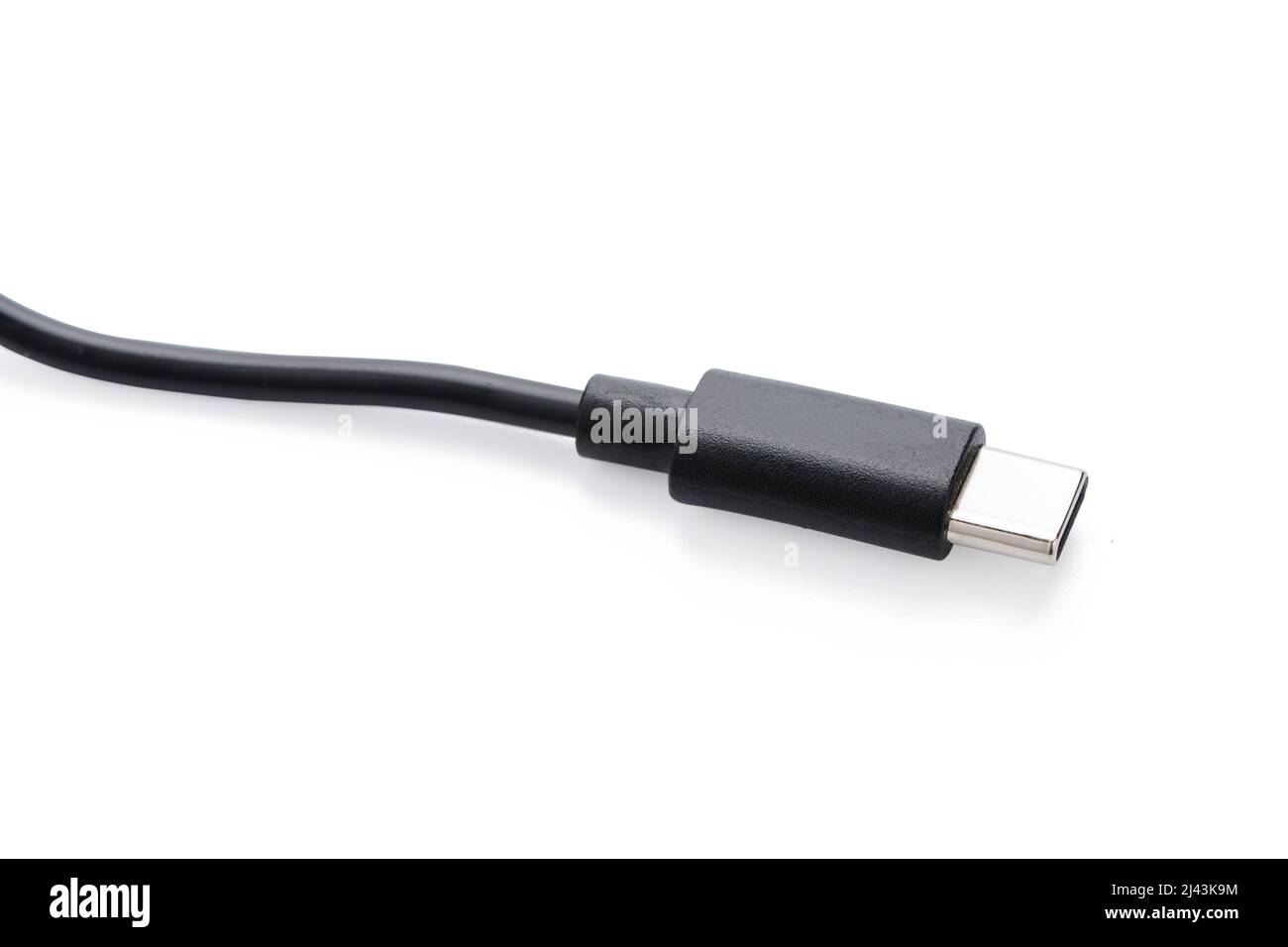 USB type c cable isolated on white background. with clipping path Stock Photo