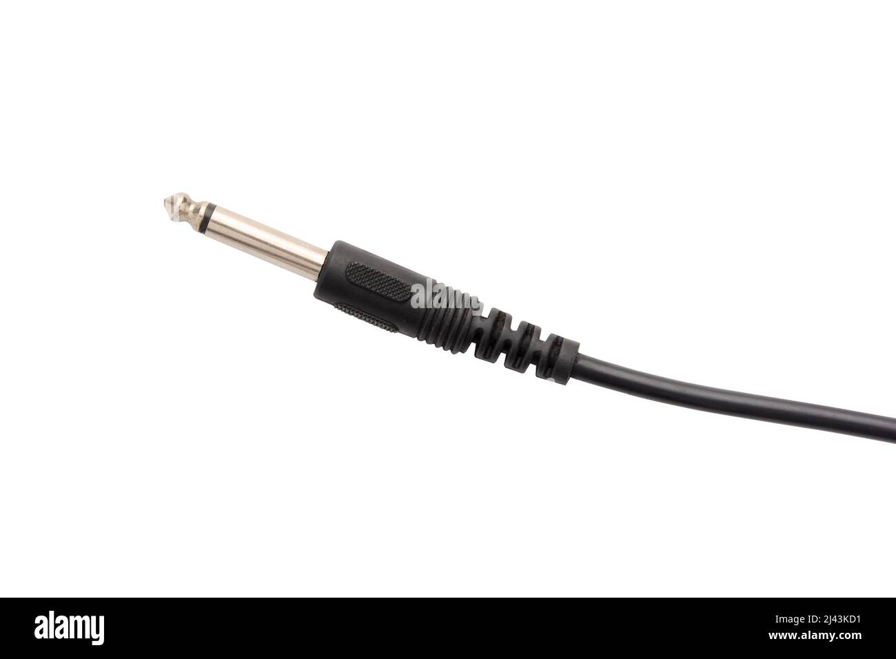 Guitar audio jack with black cable isolated on white background Stock Photo Alamy