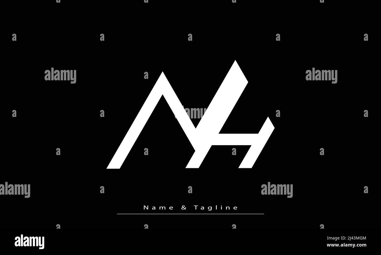 Alphabet letters Initials Monogram logo NH , HN Stock Vector