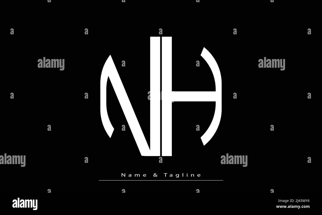 Alphabet letters Initials Monogram logo NH , HN Stock Vector