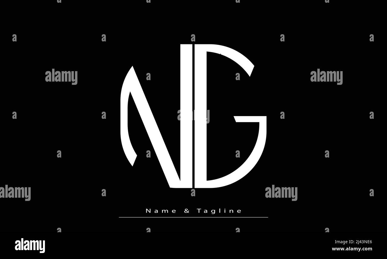 Alphabet letters Initials Monogram logo NG , GN Stock Vector