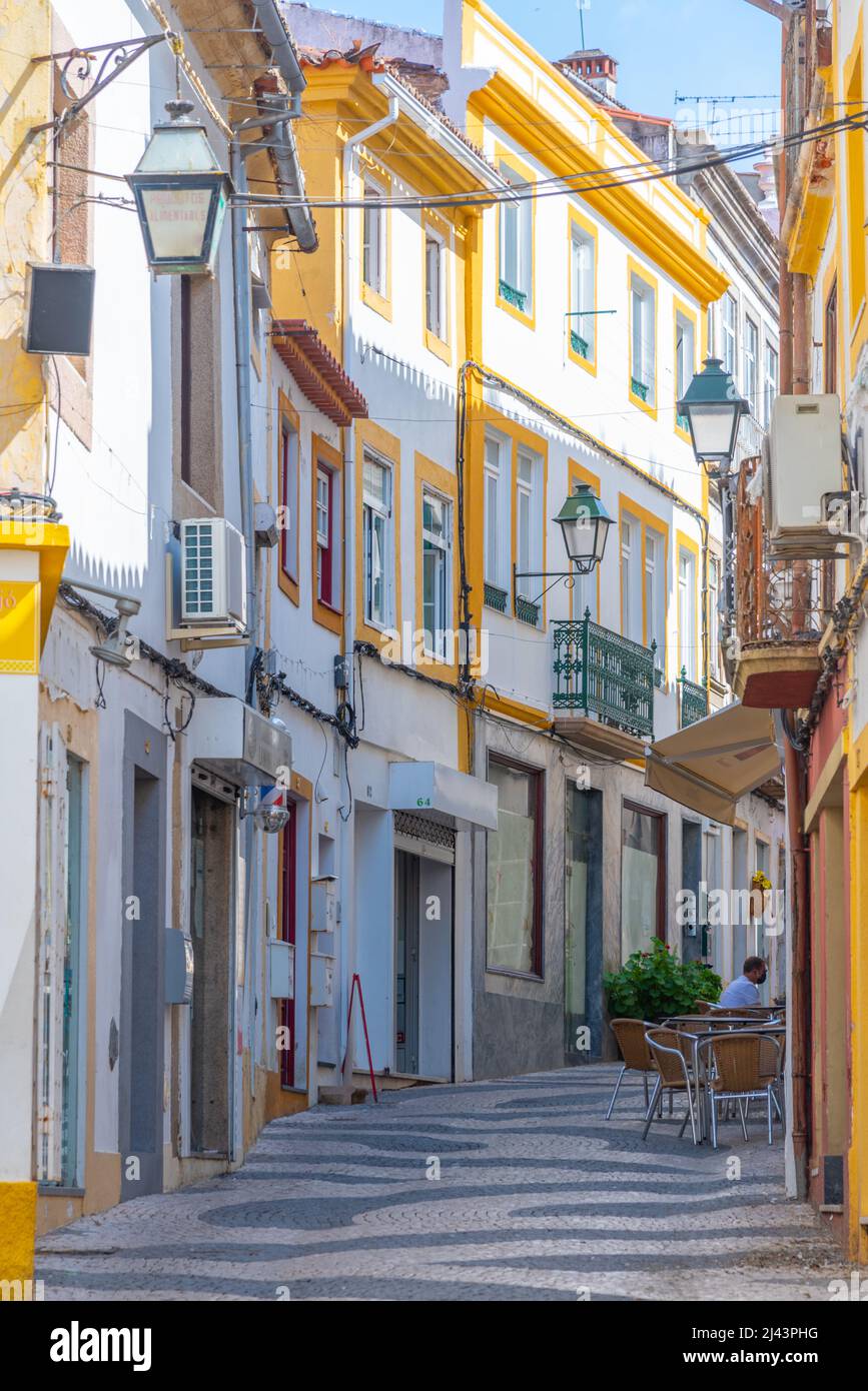 Narrow street in Portuguese town Portalegre Stock Photo - Alamy