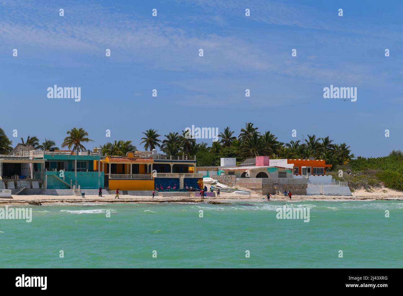 Small coastal town of Chuburna, Yucatan, Mexico Stock Photo