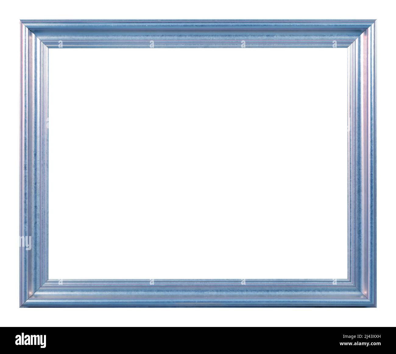 Antique silver blue frame isolated on the white background vintage