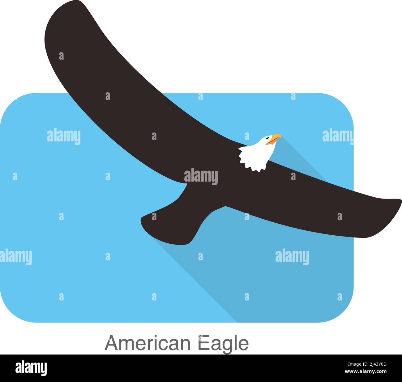 American eagle flying flat icon  vector illustration Stock Vector