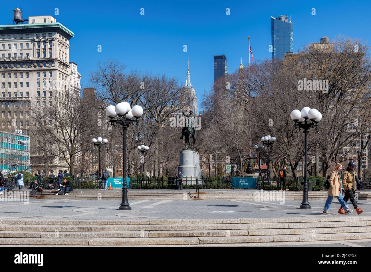 Union Square in New York in spring times Stock Photo