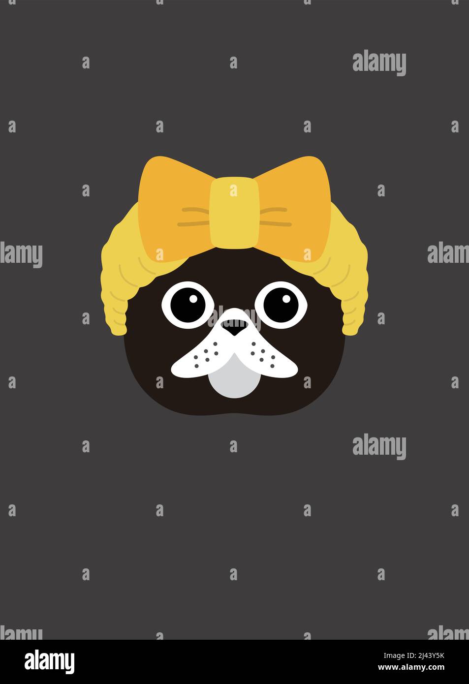 Portrait of cat, wearing hair bands, cool style Stock Vector Image