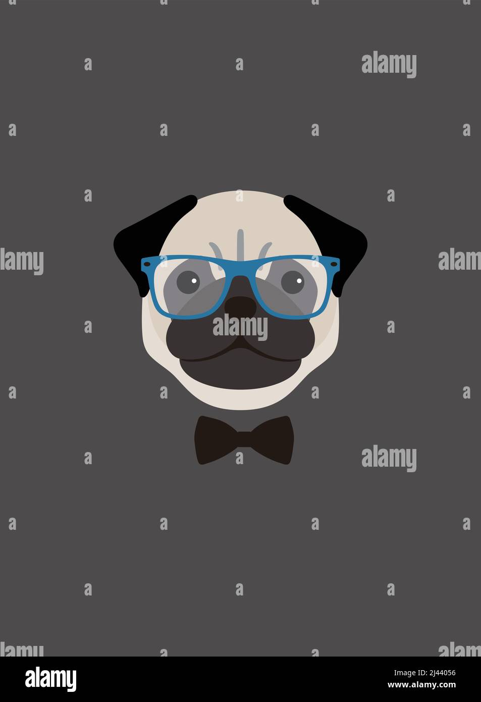 Dog wearing bow tie Stock Vector Images - Alamy