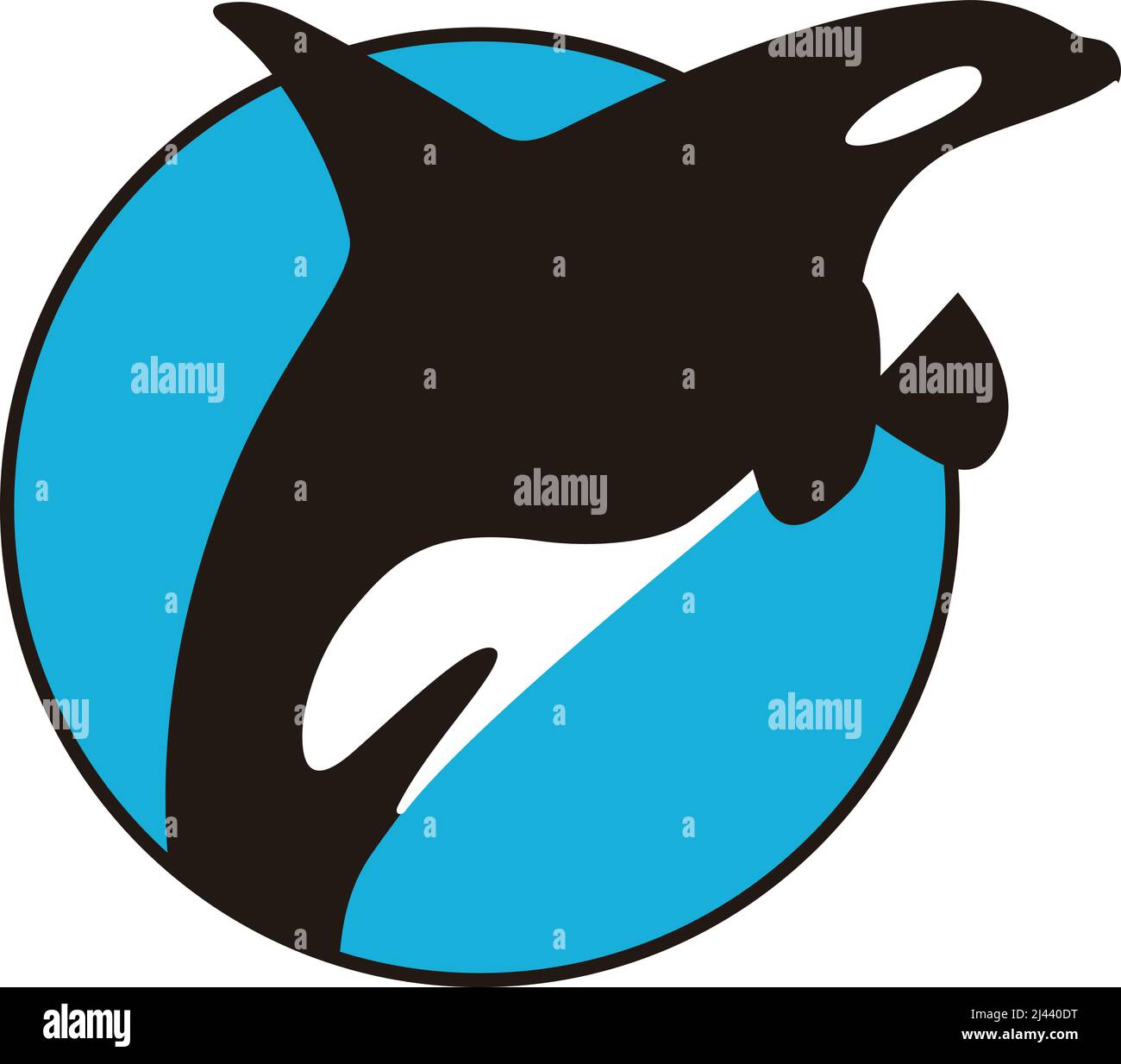Killer Whale jumping in the sea flat icon design, vector illustration ...