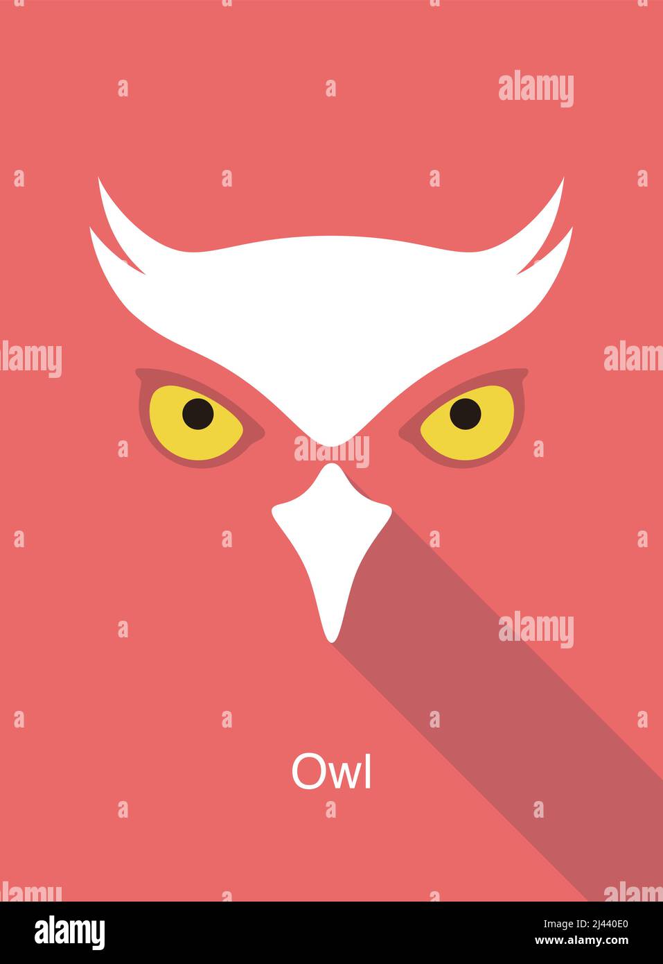 Owl face flat icon design. Animal icons series, vector illustration ...