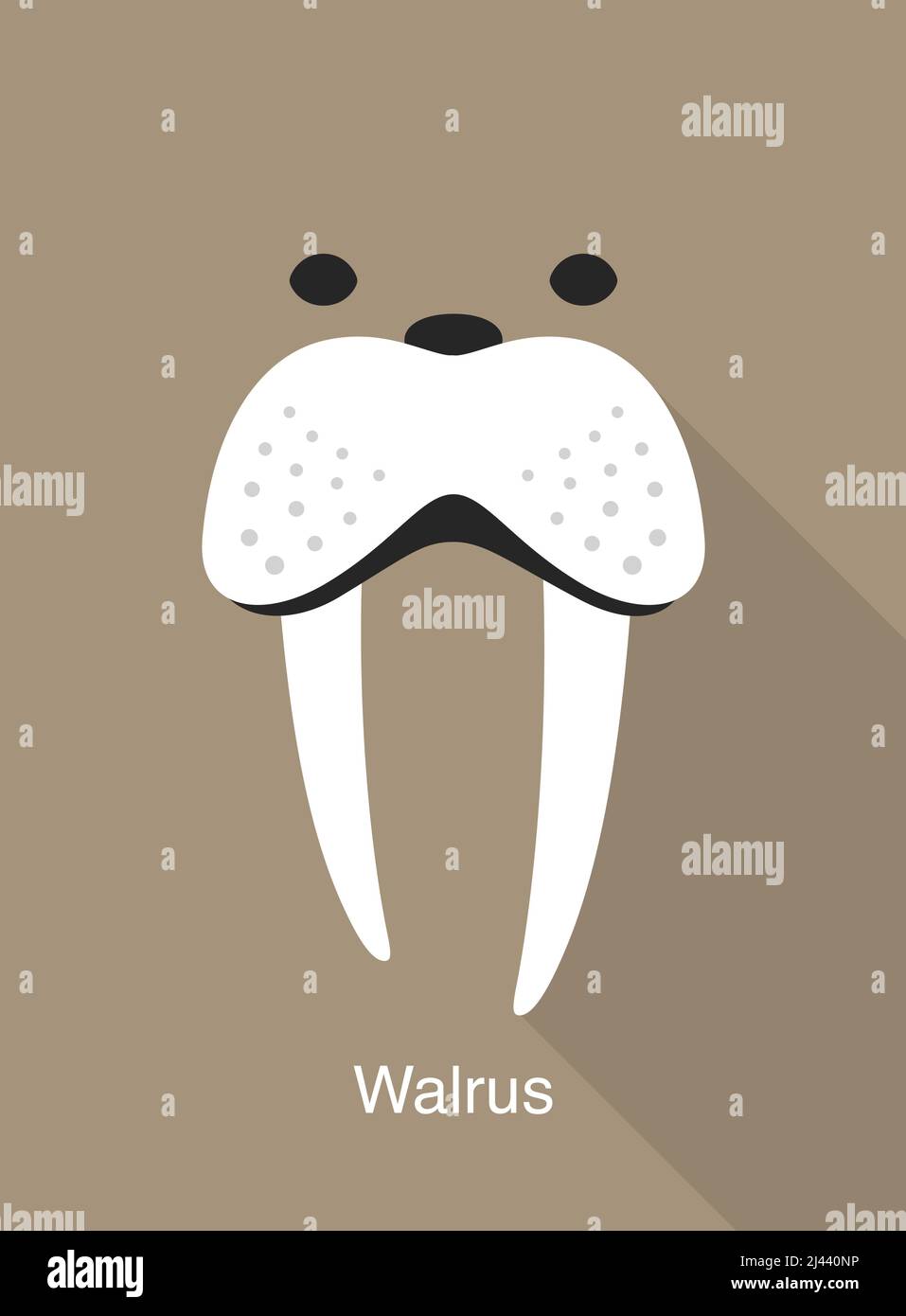 Walrus face icon, vector illustration Stock Vector