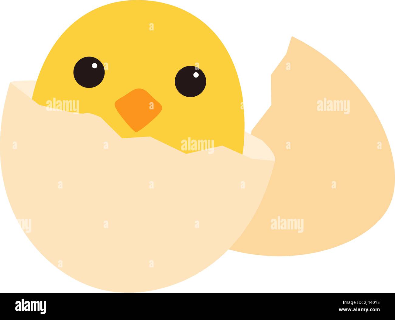 Cute cartoon chicken on the egg, flat icon, vector illustration Stock ...