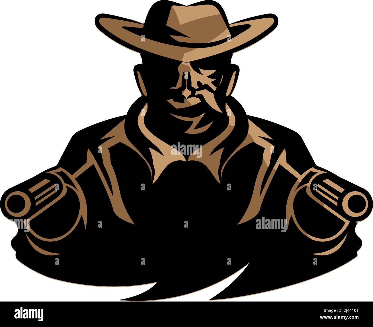 gunslinger with guns avatar character Stock Vector Image & Art Alamy