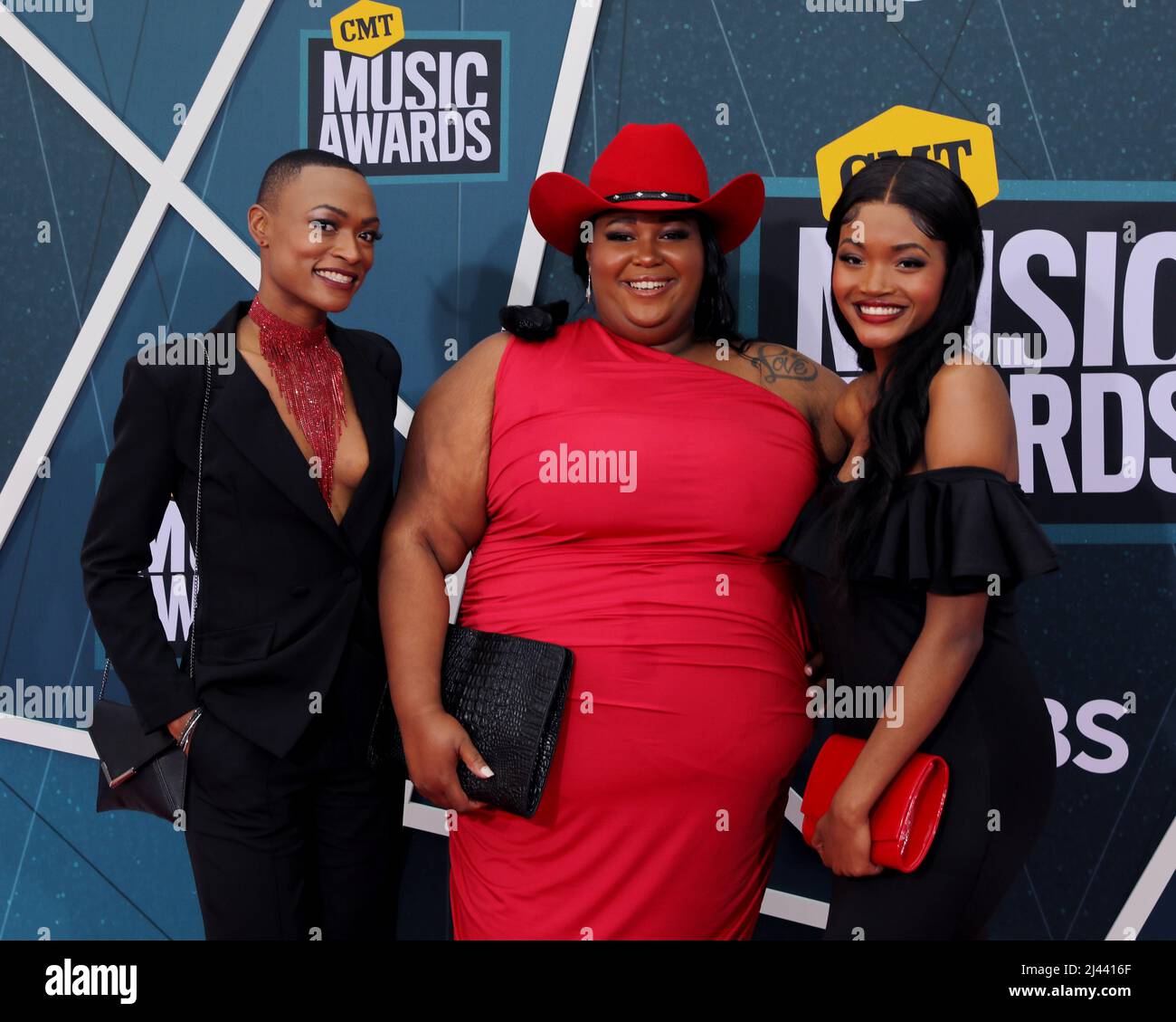 Chapel Hart is photographed on the red carpet for the CMT Music Awards