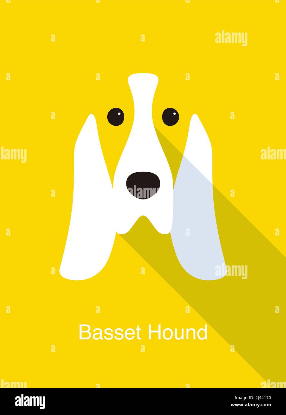 Basset Hound dog face flat icon design, vector illustration Stock ...