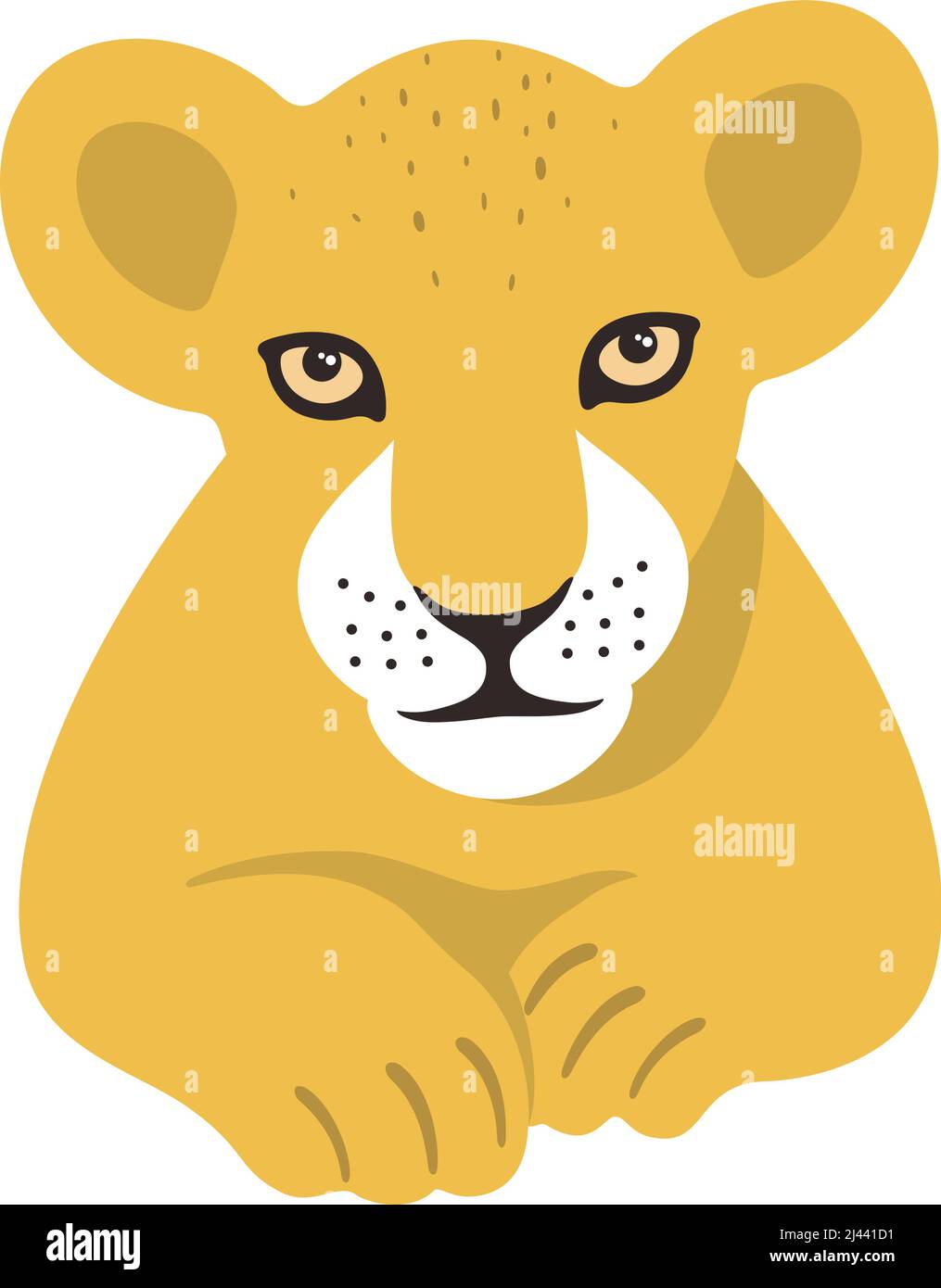 Little big cat, lion cub, vector illustration Stock Vector