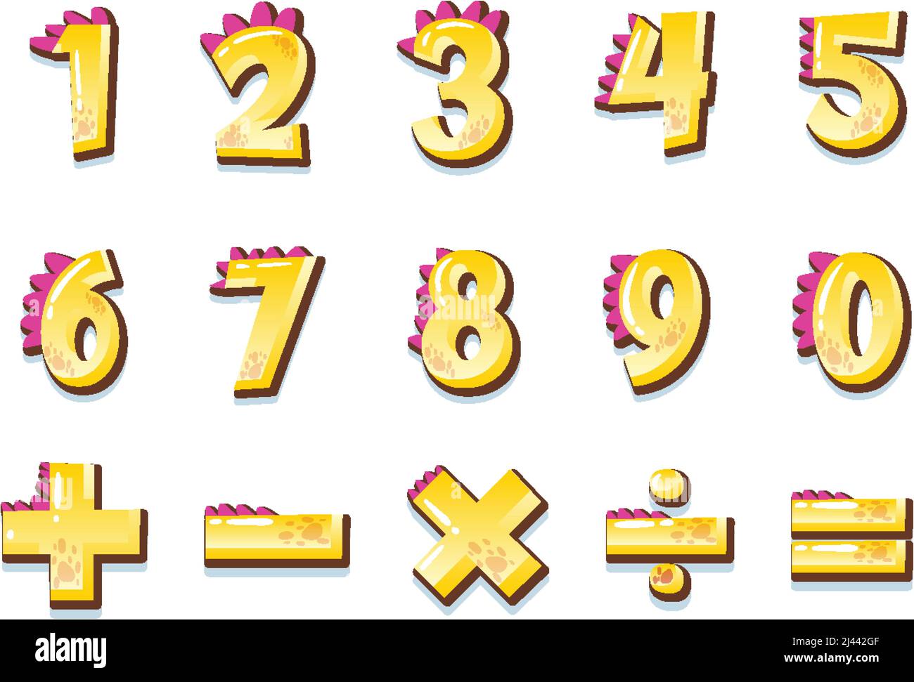 Counting number 0 to 9 and math symbols illustration Stock Vector Image ...