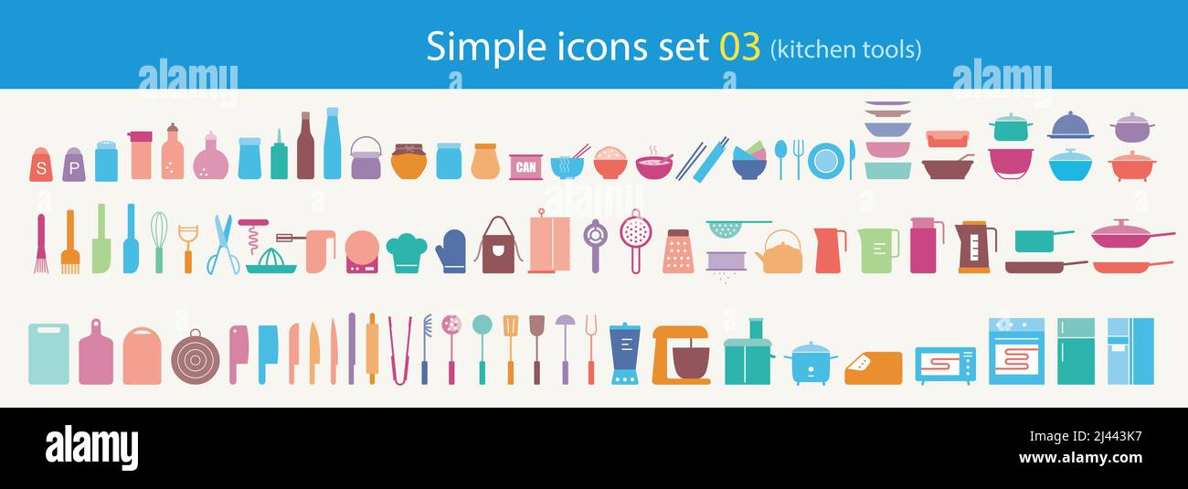 Kitchen tools icon set vector illustration Stock Vector