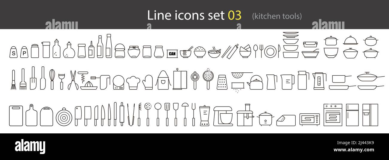 Kitchen tools icon set vector illustration Stock Vector