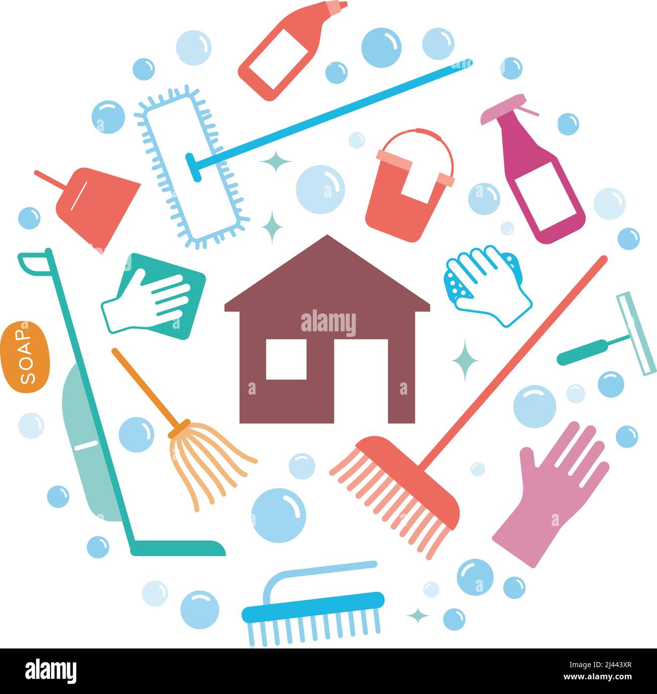 Cleaning tools icon set, vector illustration Stock Vector Image & Art