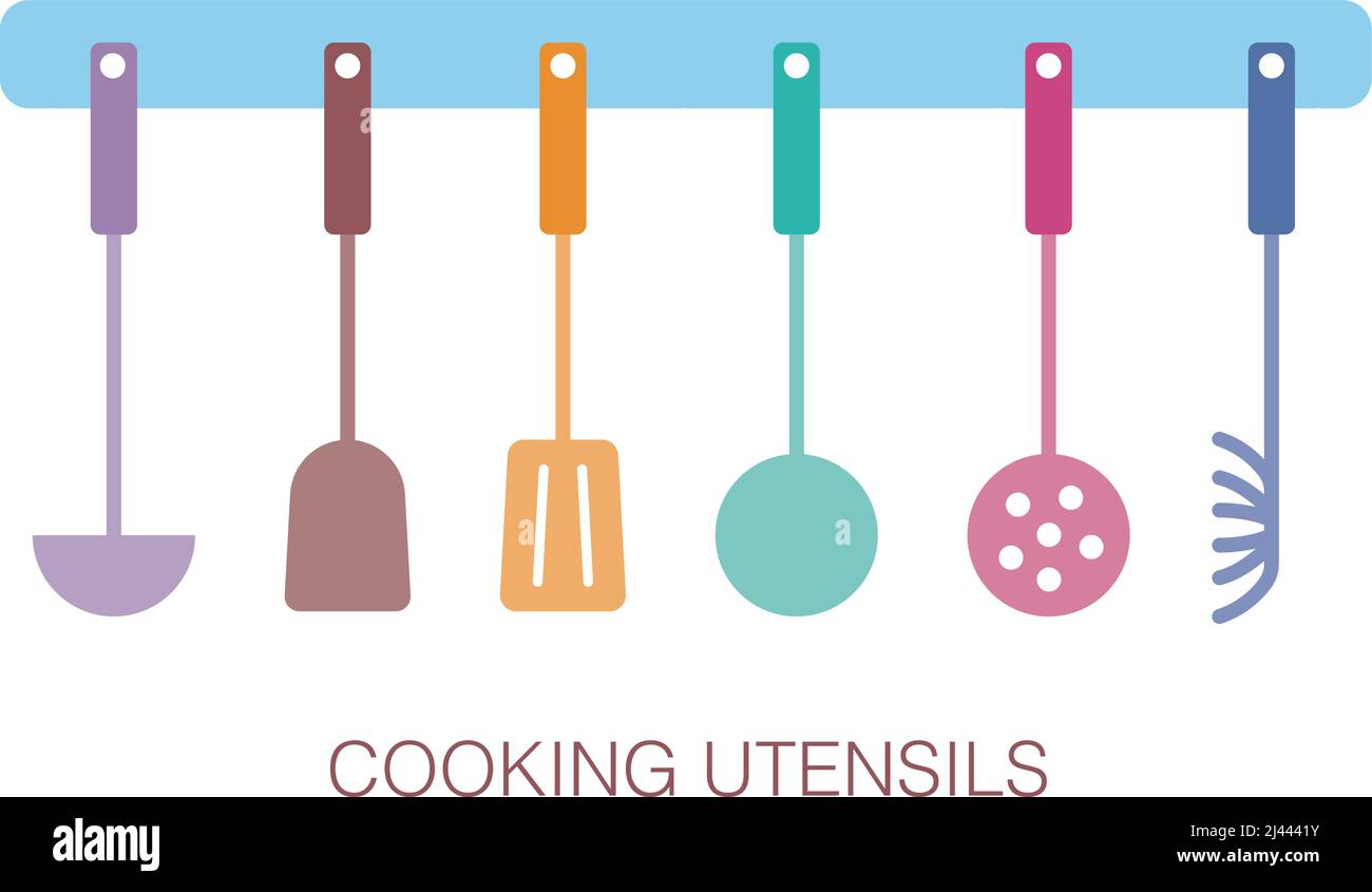 Cooking utensil set of tools Stock Vector