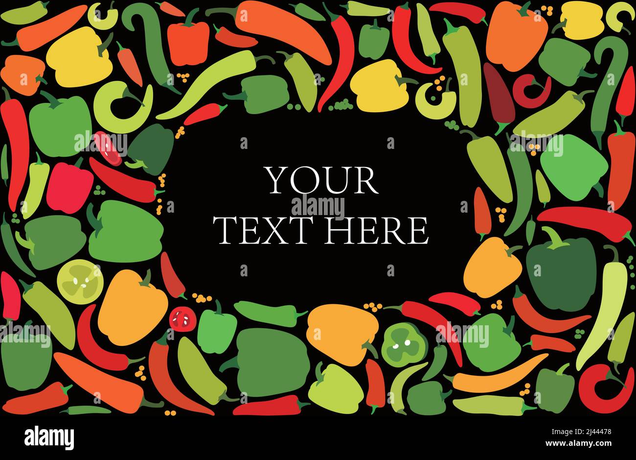 Peppers pattern, backgrounds vector illustration Stock Vector