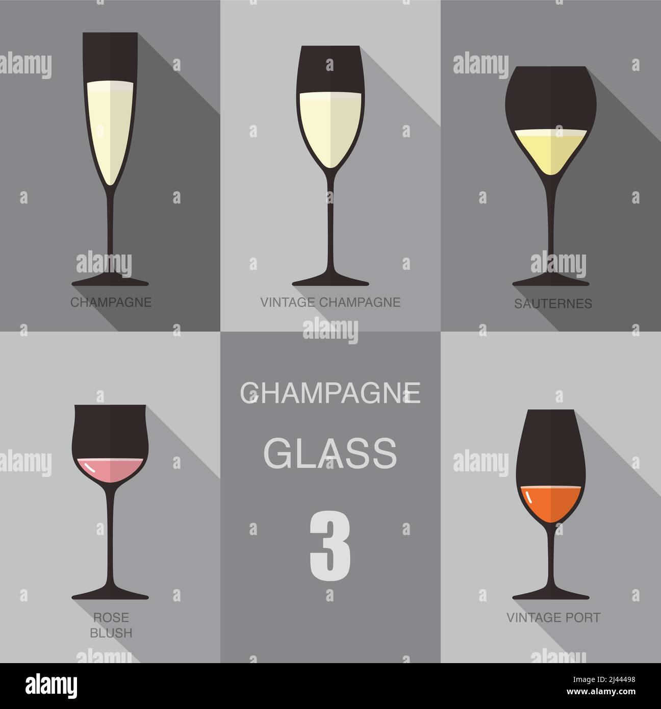 Wine glass cup flat icon design vector illustration Stock Vector Image ...