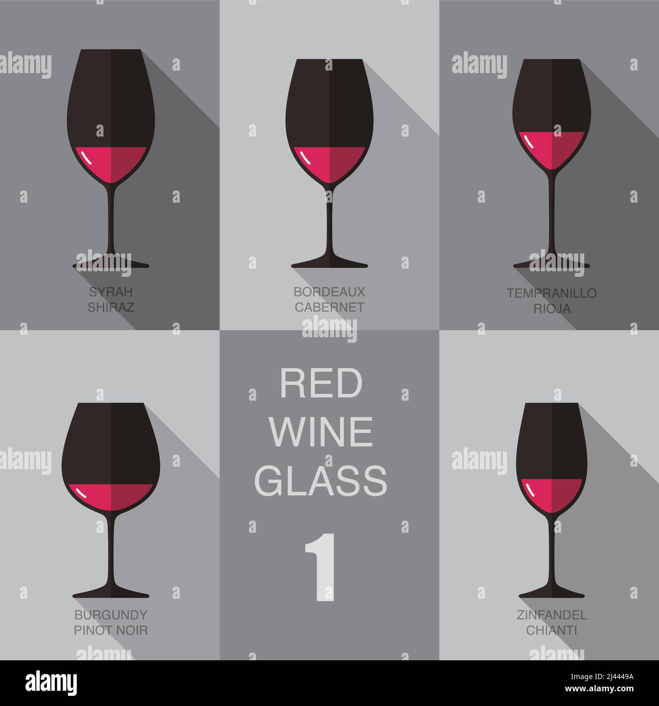 Wine glass cup flat icon design vector illustration Stock Vector Image ...