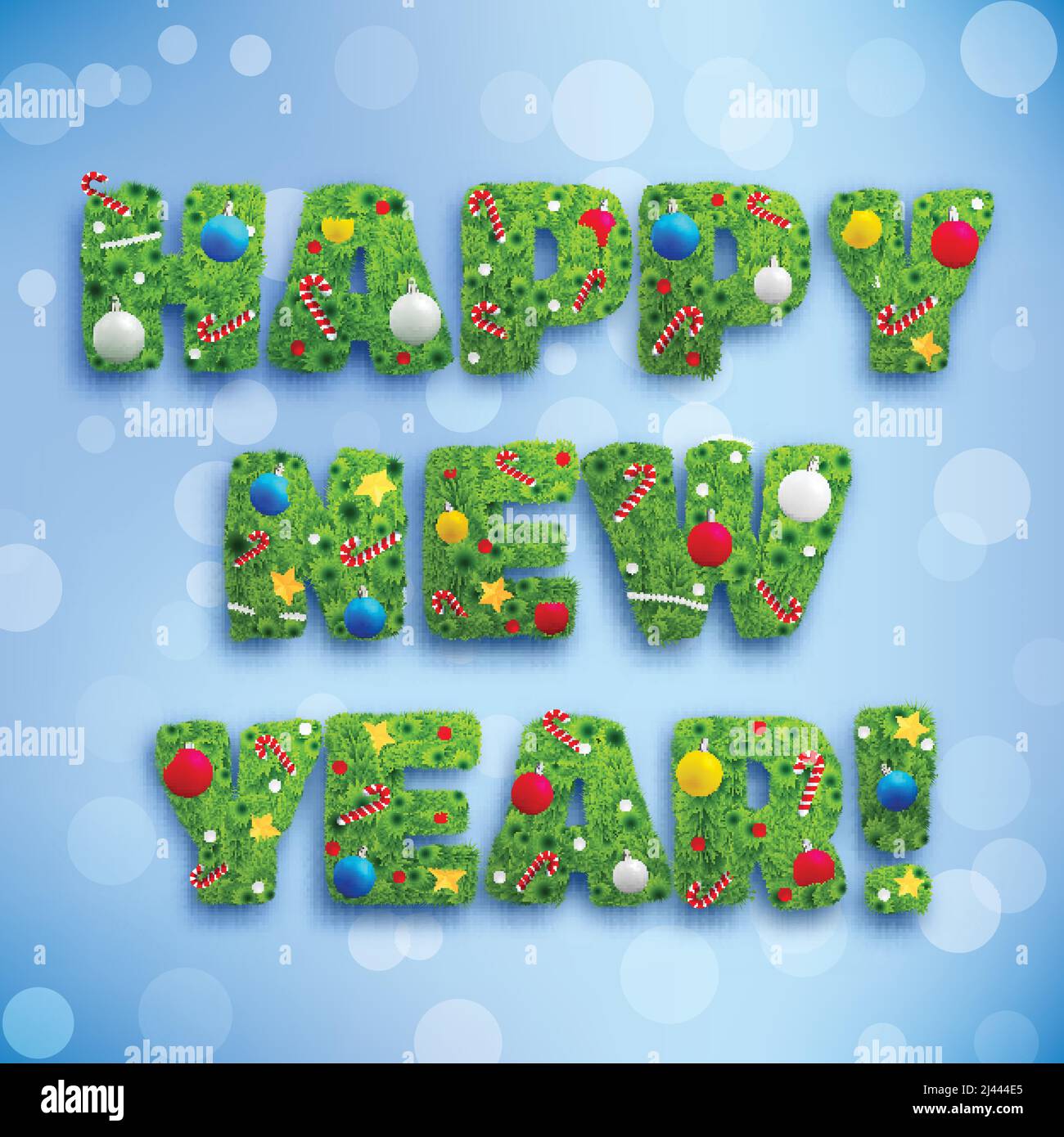 Winter festive greeting template with inscription from green branches ...