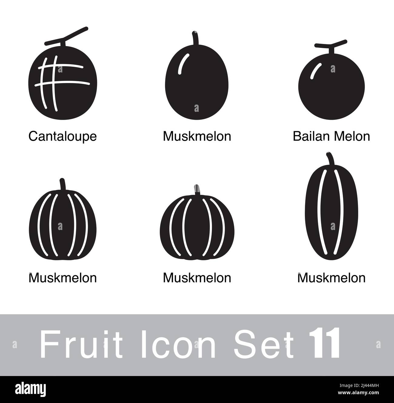 Fruit icon design set, vector illustration Stock Vector