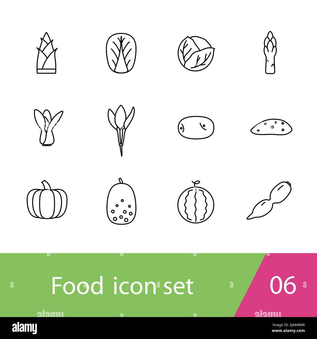 Supermarket vegetable icon set design, vector illustration Stock Vector