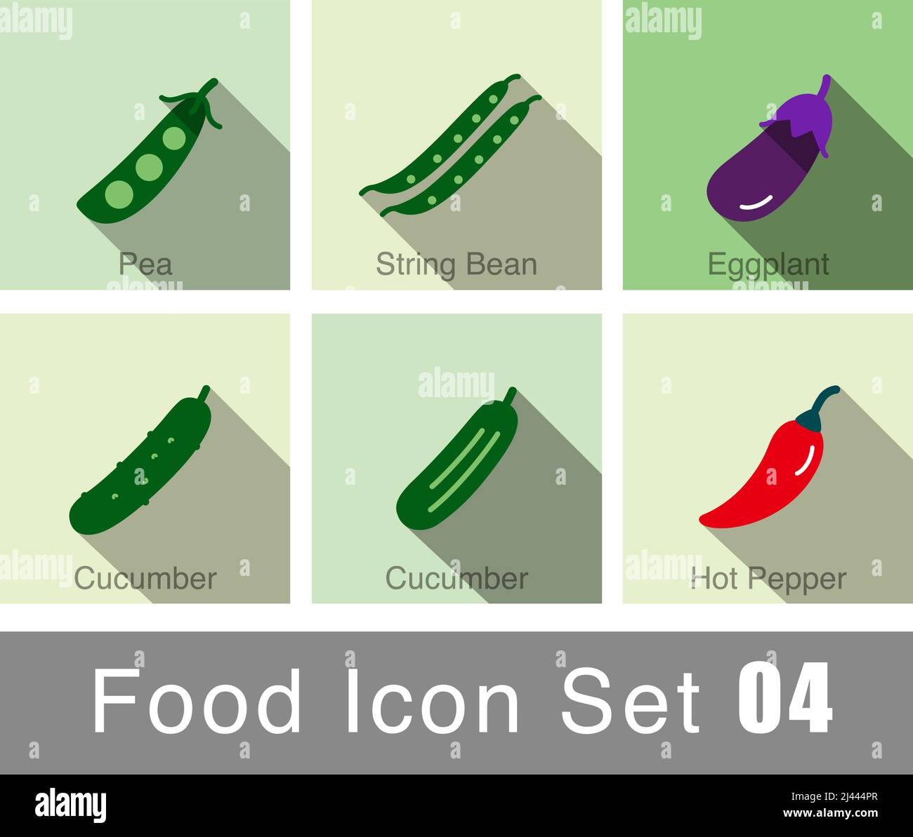Vegetables food flat icon set design  vector illustration Stock Vector