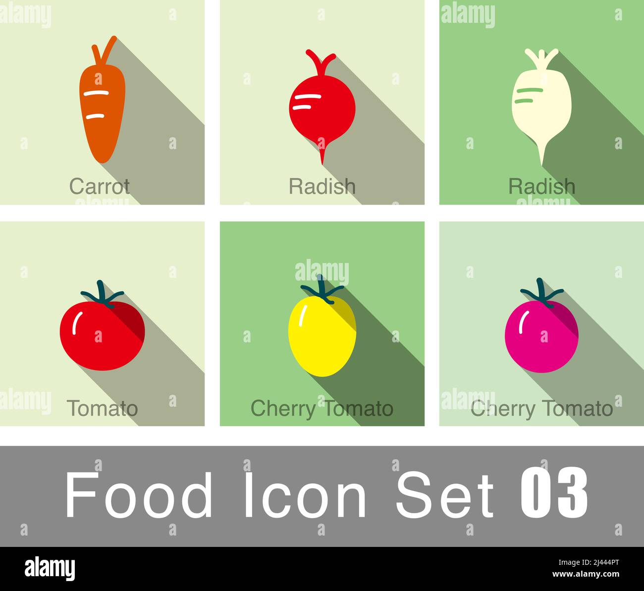 Vegetables food flat icon set design  vector illustration Stock Vector