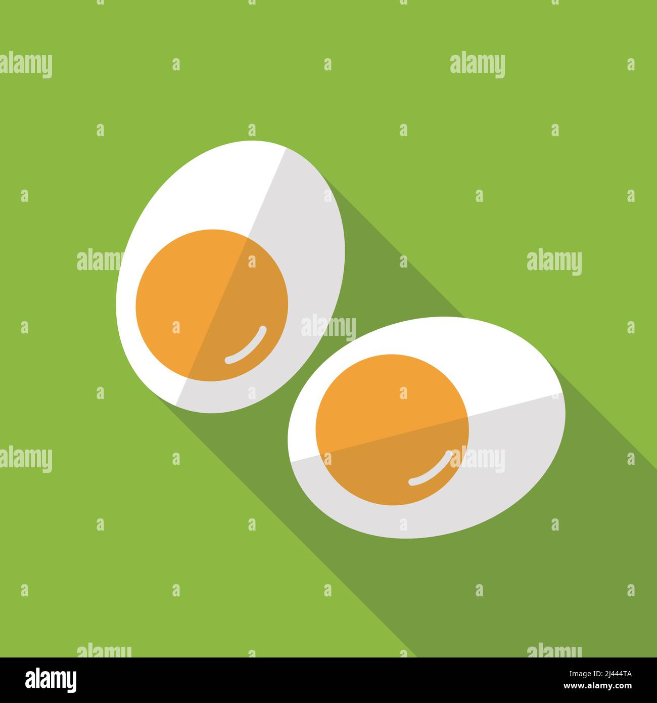 Two egg slice, flat icon design vector illustration Stock Vector
