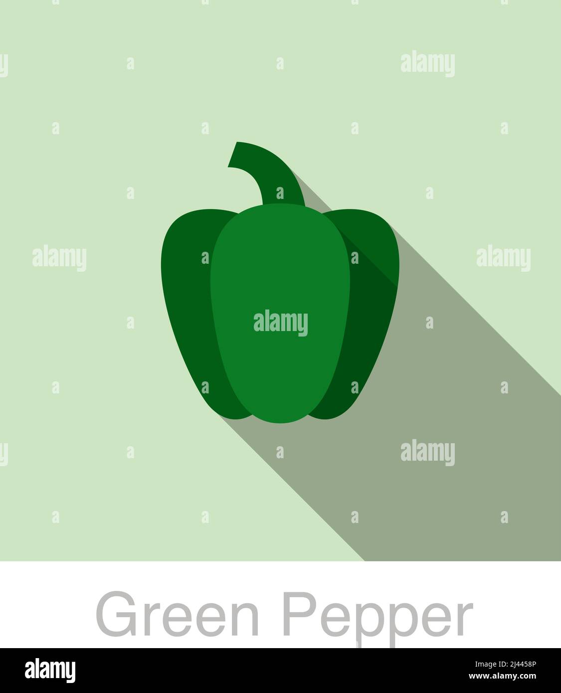 Green pepper Vegetables food flat icon vector illustration Stock Vector ...