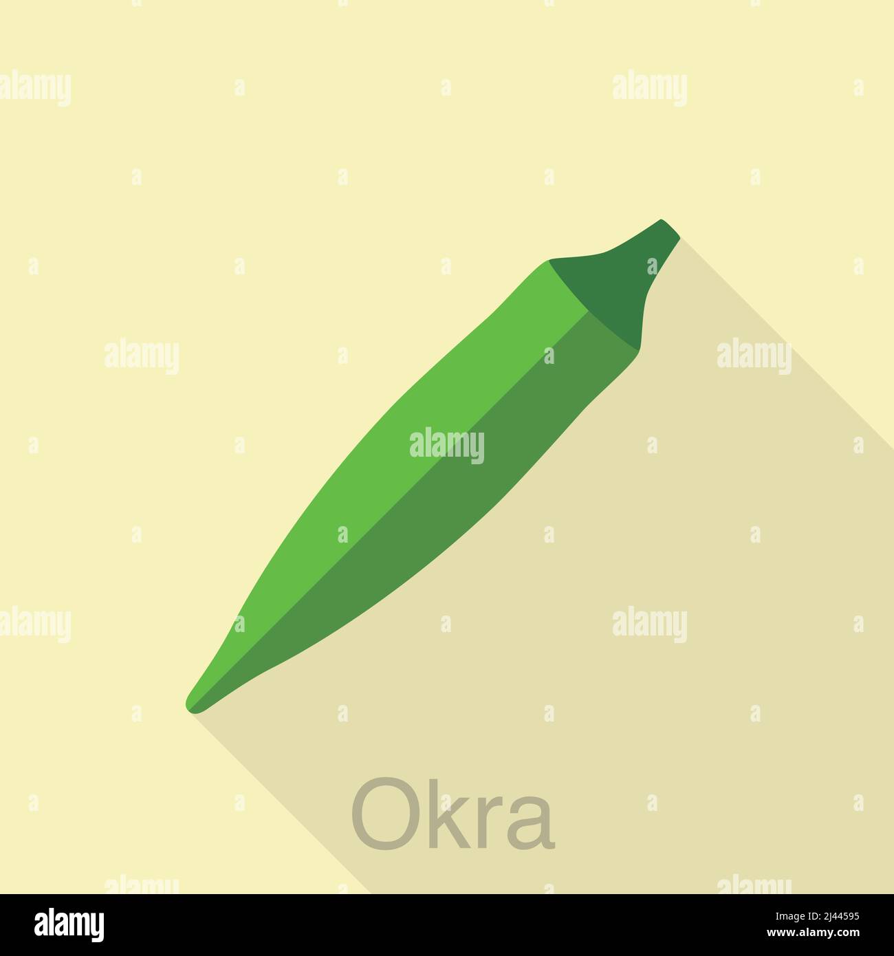 Vegetables Okra food flat icon vector illustration Stock Vector Image ...
