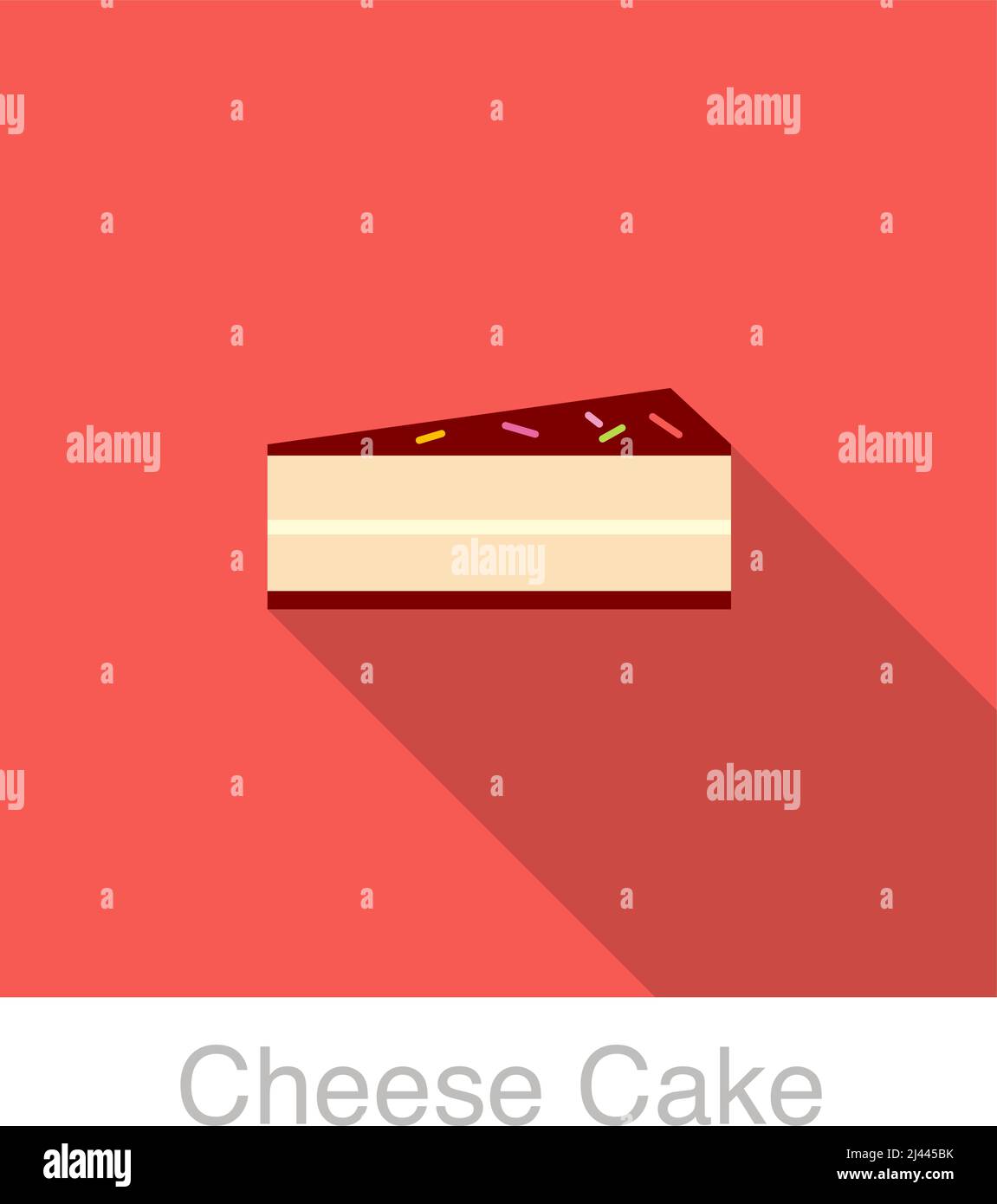 Cheese cake food flat icon design  vector illustration Stock Vector