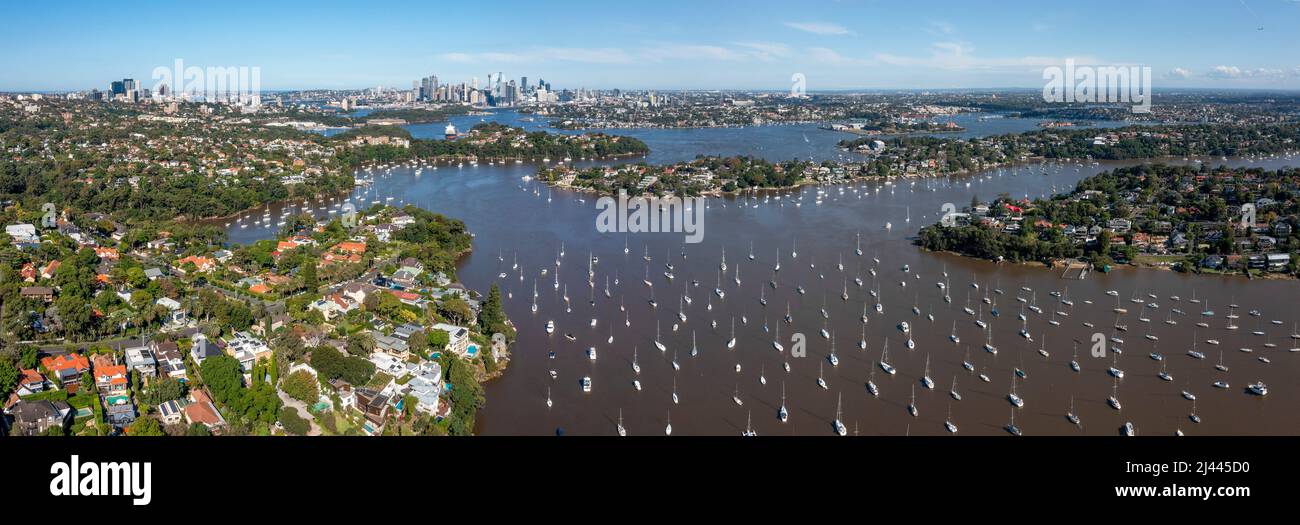 The Sydney suburb of Northwood and Woodford bay on the