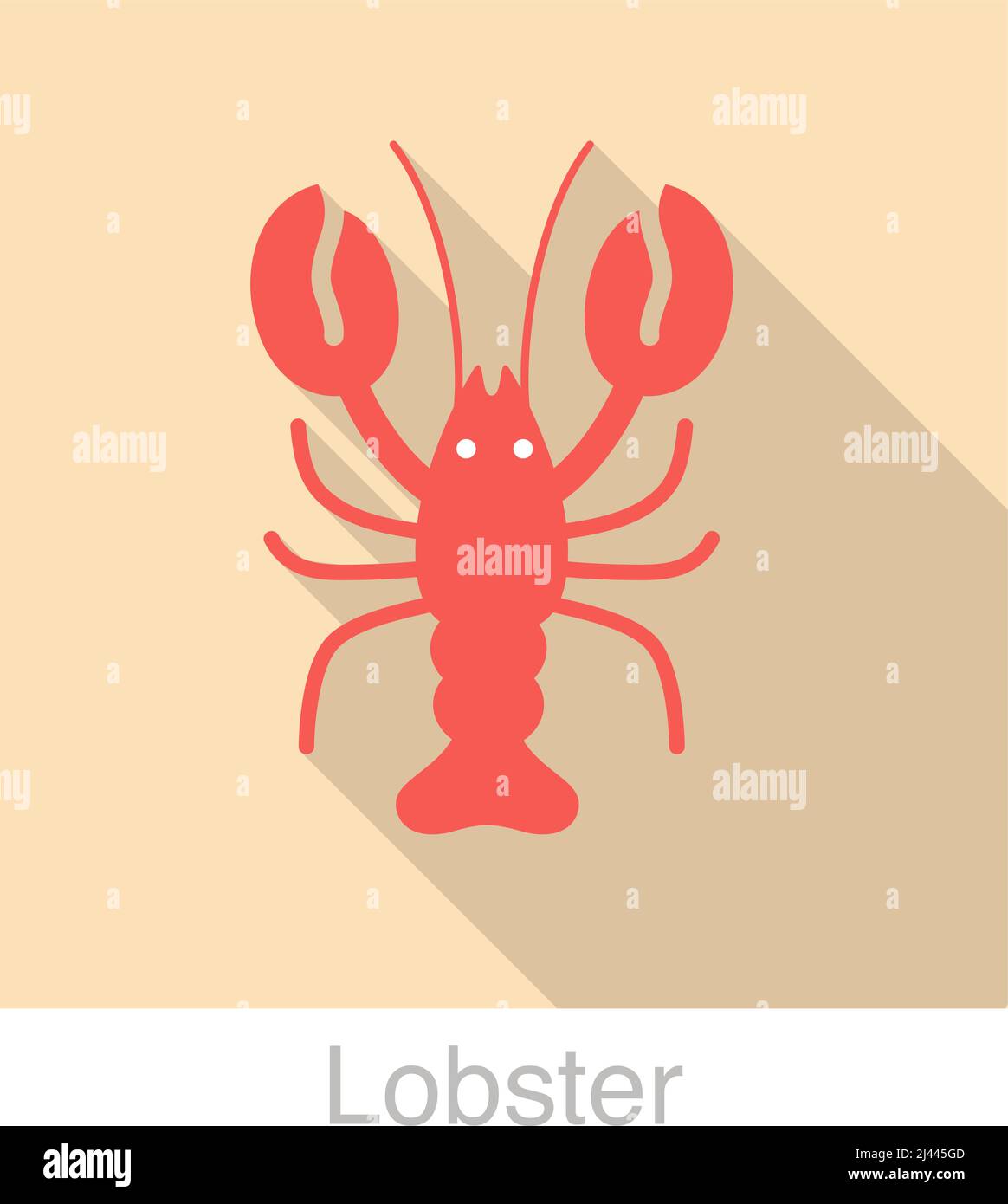 Lobster seafood flat icon design vector illustration Stock Vector Image ...