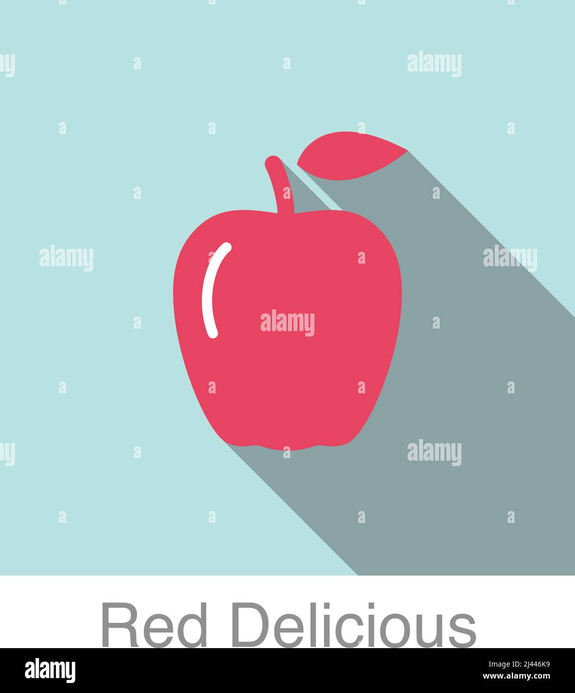 Red Delicious food and drink flat icon series vector illustration Stock