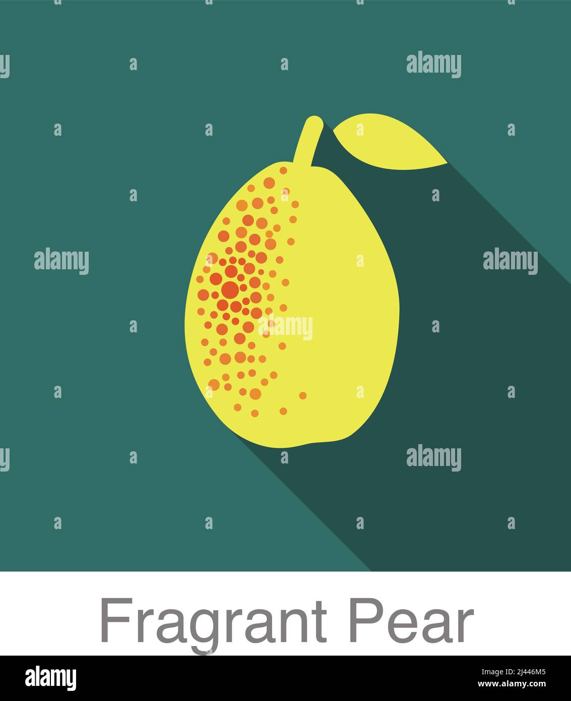 Fragrant pear fruit flat icon, vector illustration Stock Vector Image ...