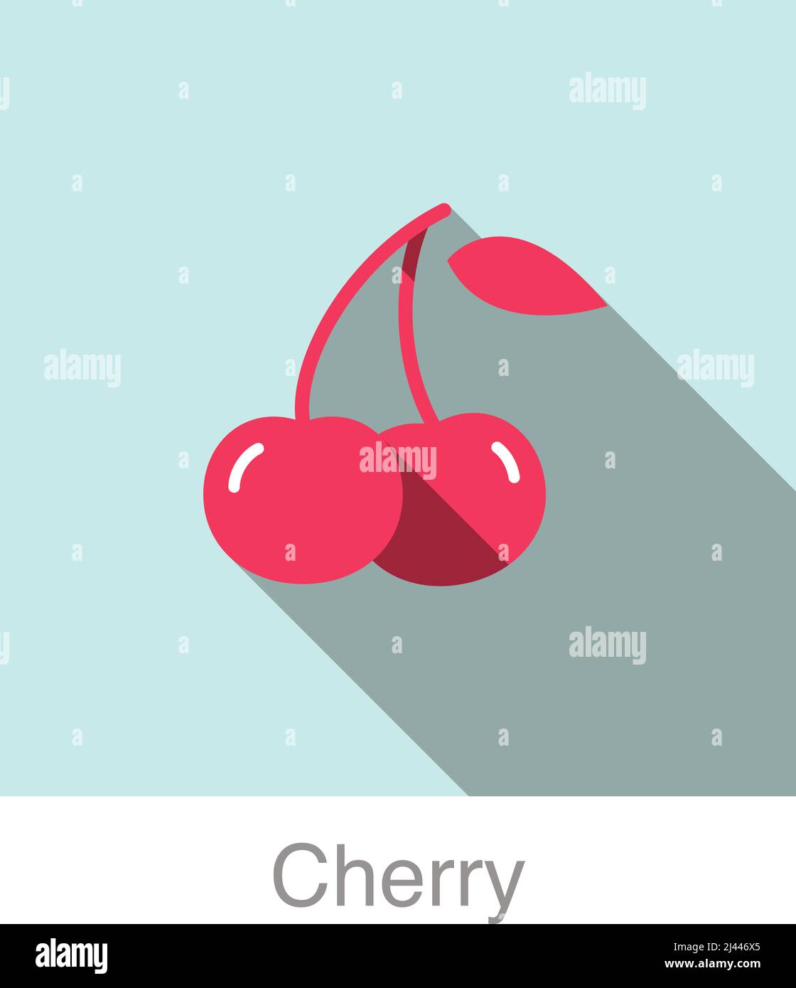 Cherry fruit flat icon, vector illustration Stock Vector Image & Art ...