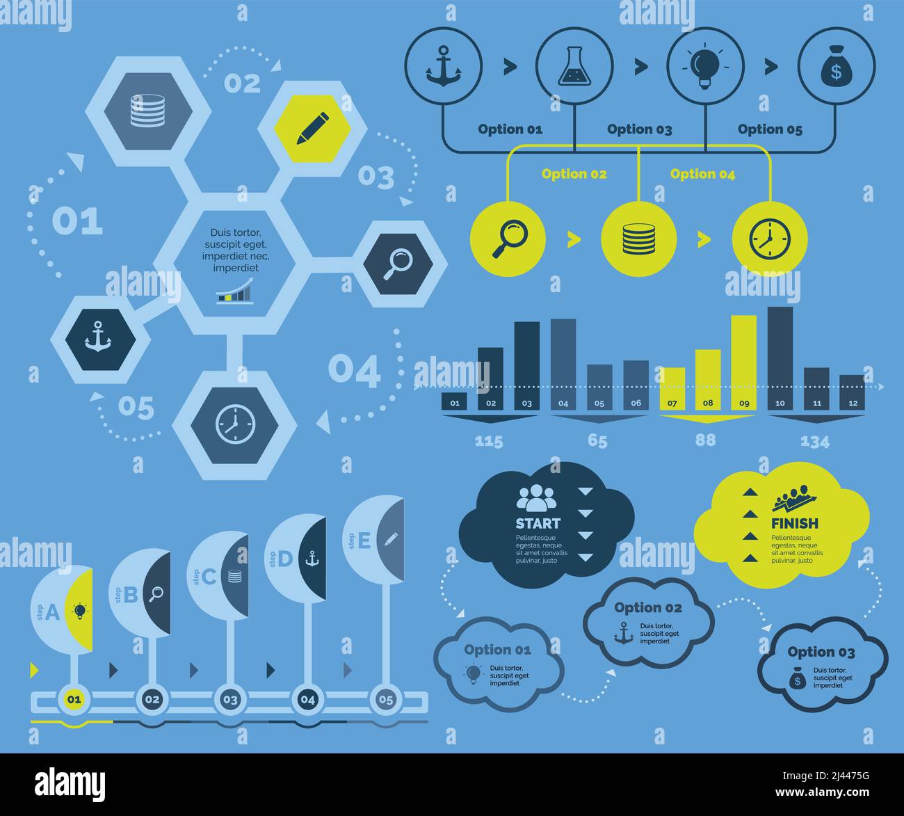 Infographic design set can be used for workflow layout, diagram, annual ...