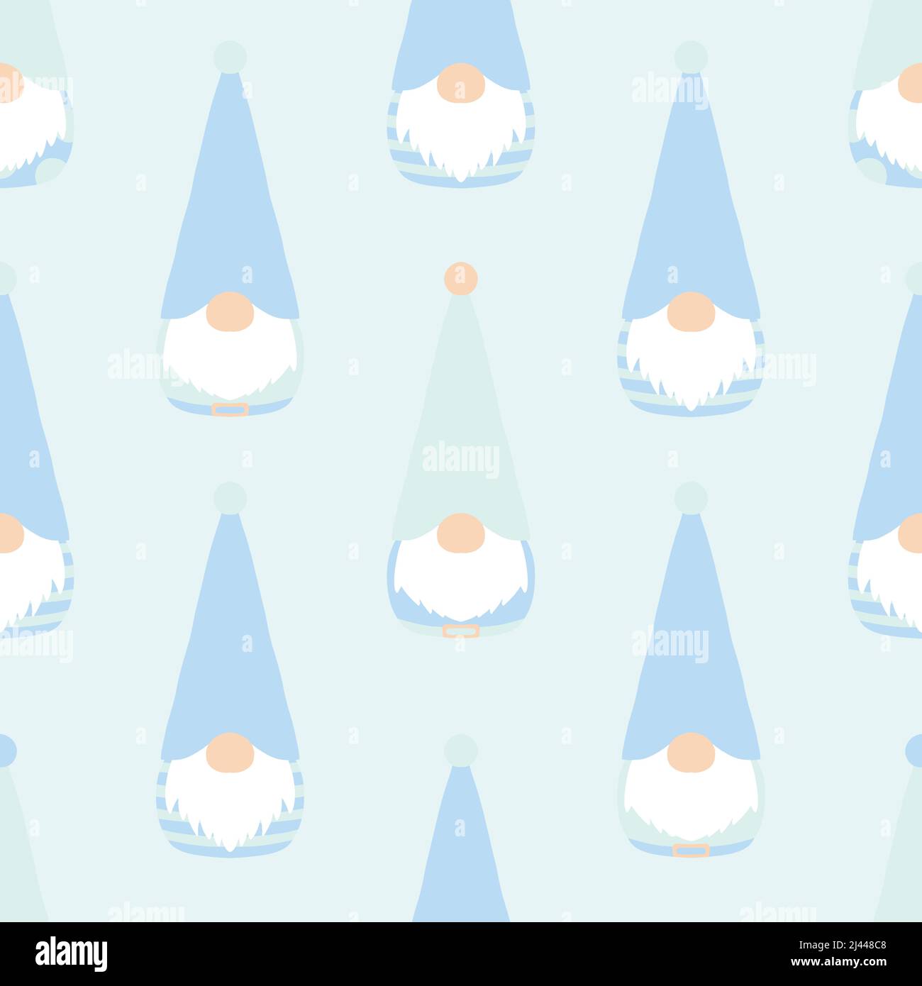 Gnomes flat lay seamless pattern. Vector illustration background. Stock Vector