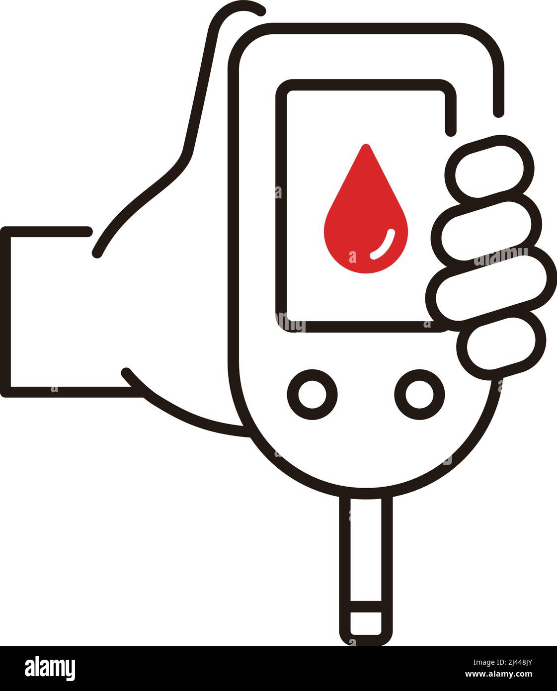 Home glucose meter icon. Stock Vector