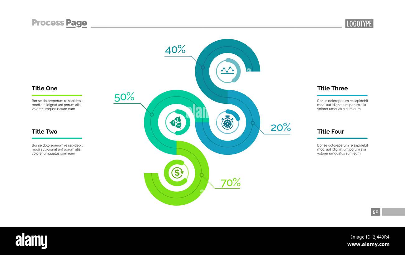 Business chart with percents slide template. Business data. Graph ...