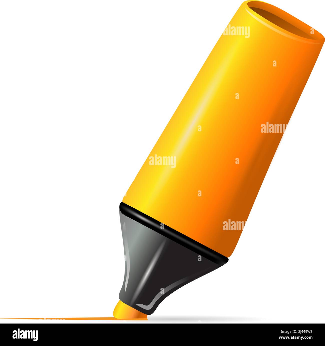 Yellow marker drawing line. Design element. For banners, posters