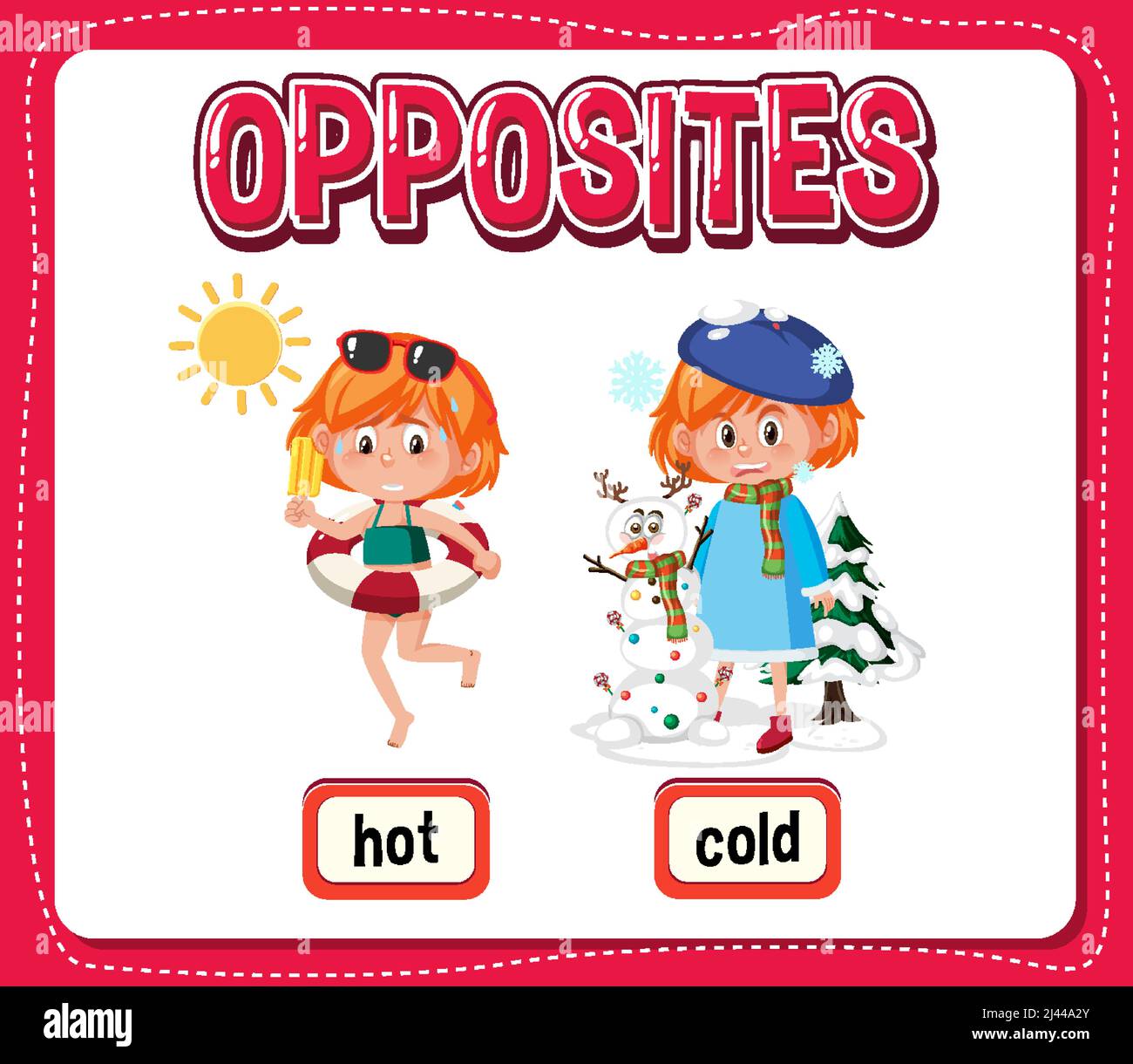 Opposite words for hot and cold illustration Stock Vector Image & Art Alamy