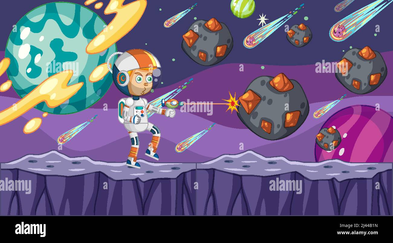 A Game Template Galaxy Space Scene illustration Stock Vector Image ...